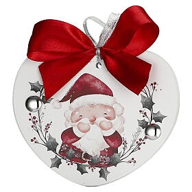 Décoration de Noël Thilia 11x12 cm en forme de cœur avec Père Noël