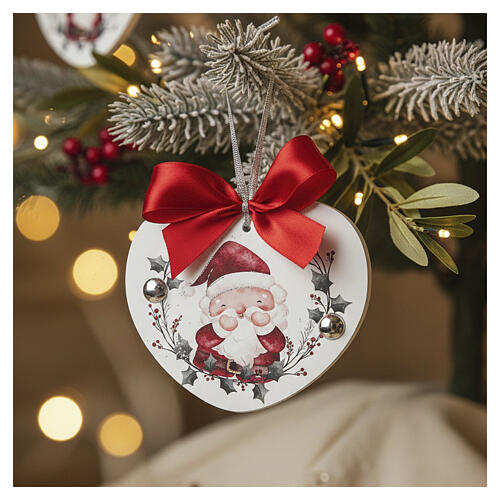 Thilia Heart-shaped Christmas Ornament 11x12 cm with Santa Claus 2