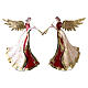Stylised musician angels, set of 2, red, gold and ivory, approx. 18 in, metal Nativity s1