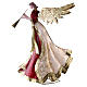 Stylized Angels with Trumpets, 2pcs in red, gold and ivory, 50 cm, metal nativity s4