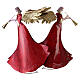 Stylized Angels with Trumpets, 2pcs in red, gold and ivory, 50 cm, metal nativity s6