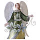 Stylized metal Christmas angel in green and gold with floral motifs, 35 cm s2