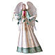 Stylised angel with ivory-green leaves, 16 in, metal Nativity figure s1