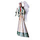 Stylized metal angel statue with green-ivory leaves, 40 cm s4