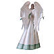 Stylized metal angel statue with green-ivory leaves, 40 cm s5