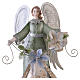 Ángel de Navidad verde marfil oro con flores 35 cm belén metálico s2