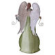 Ángel de Navidad verde marfil oro con flores 35 cm belén metálico s5