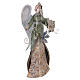 Stylized Christmas angel green, ivory and gold metal flowers, 35 cm s4