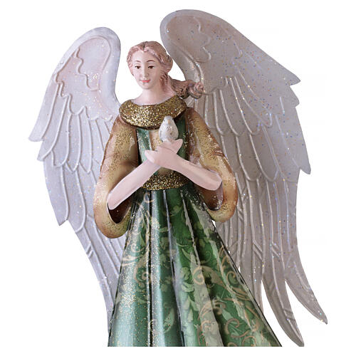 Ange de Noël stylisé avec colombe 40 cm crèche métal 4