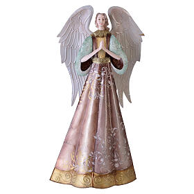 Anjo de Natal estilizado 40 cm com mãos postas para presépio em metal