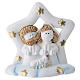 Nativity star in resin, 3 in, gold-decorated with a light-blue base s1