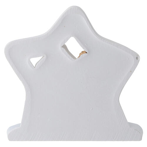 Natività stella resina 7 cm decorata color oro base azzurra 4