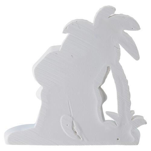 Nativité palmier résine 7 cm fond bleu ciel et détails dorés 4