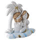 Nativité palmier résine 7 cm fond bleu ciel et détails dorés s3