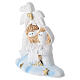 Nativity Holy Family with palm in resin 7 cm, blue background and gold details s2