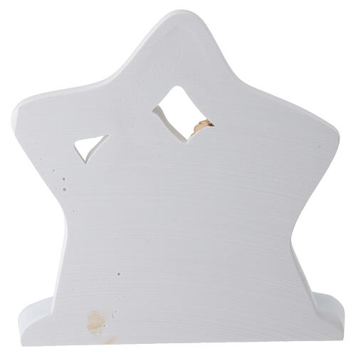 Natividade estrela resina 10 cm fundo azul acabamentos dourados 4