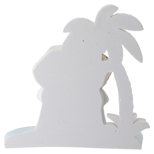 Natividad palma resina 10 cm Sagrada Familia con base decorada 4