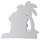 Natività palma resina 10 cm sacra famiglia con base decorata s4