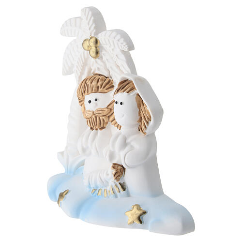 Resin Holy Family set with palm, 10 cm 2