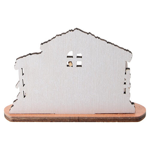 Crèche en bois 5 cm avec étable et comète 4