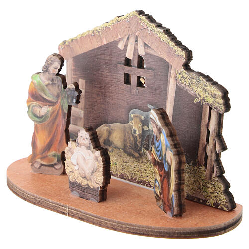 Wooden Nativity Scene 5 cm with Stable and Star of Bethlehem 2