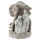 White and taupe resin Nativity relief with stylised stable, 4x2x2 in s1