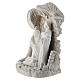 Nativity Holy Family bas-relief stable white and taupe resin, 10x5x5 cm s3