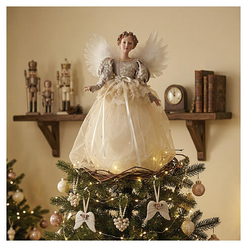 Ponteira Anjo de Natal em tecido 50x30 cm 2