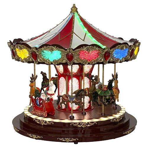 Christmas carousel with LED lights and motion, 18x16 in 4