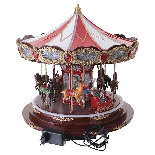 Carrusel navideño 45x40 cm luces led y movimiento 8