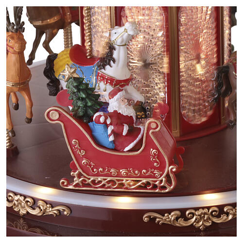 Carrousel de Noël 45x40 cm lumières LED et mouvement 7