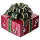 Porte-bougie en forme de boîte cadeau 20 mm rouge 10x10x10 cm s1