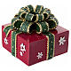Porte-bougie en forme de boîte cadeau 20 mm rouge 10x10x10 cm s5