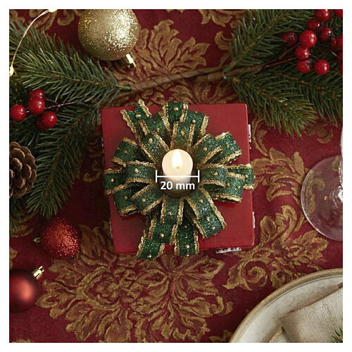 Pacco regalo 10x10x10 cm portacandela 20 mm rosso 4