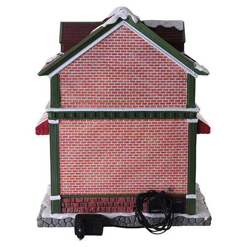 Christmas village set: animated toy shop with LED, 16x14x8 in 5