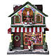 Animated LED Christmas toy shop village, 40x35x20 cm s1