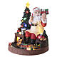 Boîte à musique de Noël Père Noël et jouets animé, lumières LED 40x40 cm s3