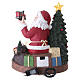 Boîte à musique de Noël Père Noël et jouets animé, lumières LED 40x40 cm s5
