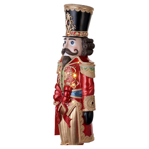 Christmas nutcracker in red and gold royal uniform with LED lights, 60x18x16 in 3