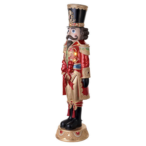 Christmas nutcracker in red and gold royal uniform with LED lights, 60x18x16 in 5