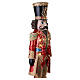 Quebra-nozes natalino com traje real vermelho e dourado e luzes LED 150x46x39 cm s8