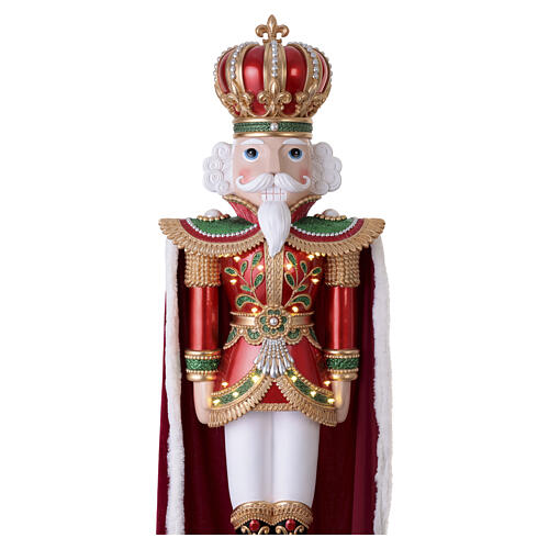 Christmas nutcracker soldier with regal fabric cape, 60x20x16 in 3