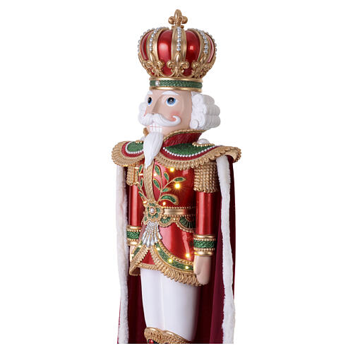 Soldadito Cascanueces navideño con manto real de tela 150x50x40 cm 6