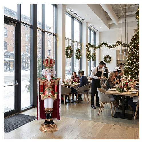 Christmas Nutcracker Soldier with Regal Fabric Cloak, 150x50x40 cm 4