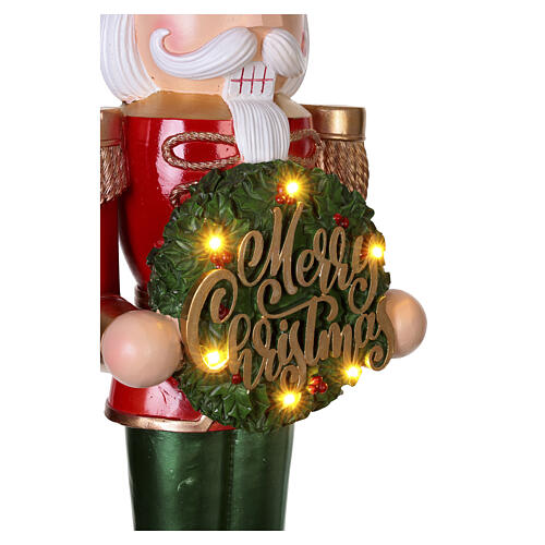 Nutcracker with illuminated wreath, 35x8 in 4