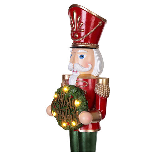 Casse-noisette avec couronne lumineuse de Noël 90x20 cm 7