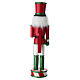 Wooden nutcracker with glittered candy cane, 16x4 in s6