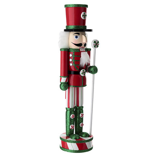 Schiaccianoci di legno 40x10 cm bastone di zucchero glitterato 5