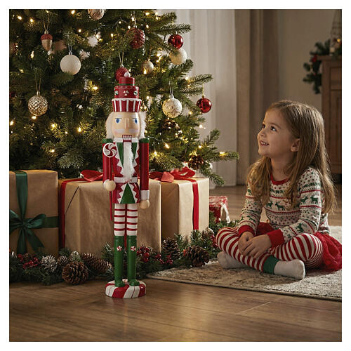 Soldadito navideño cascanueces con piruleta 60x10 cm 2