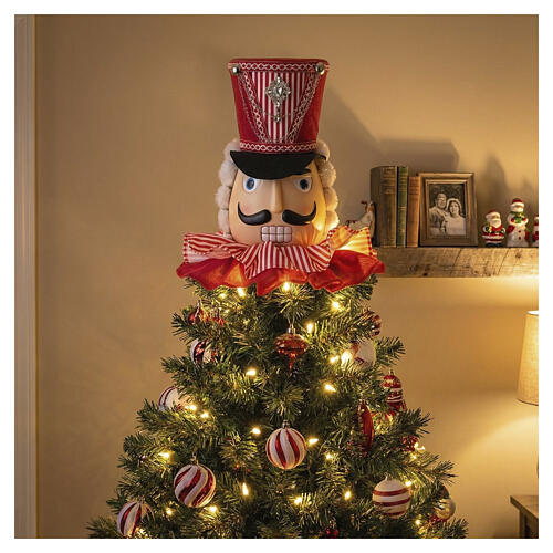 Nutcracker Christmas tree topper, 12x12x6 in 2